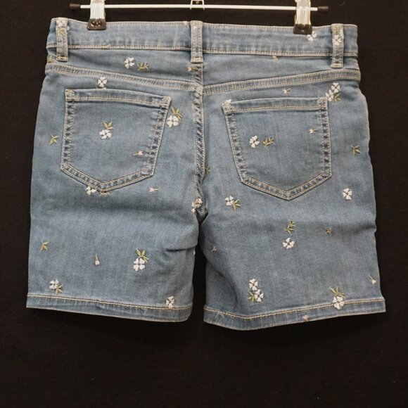 Thereabouts Denim Shorts Light Wash with Embroidered Flowers Stretch Girl’s 12 - Picture 3 of 6